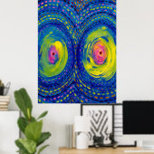 Kosmische Verbinding – Kleurrijke Abstracte Kunst Poster (Thuiskantoor)