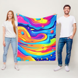 Kosmische verf wervelingen fleece deken