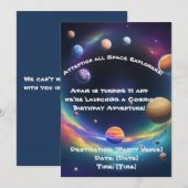 Kosmische Verjaardag Avontuur Uitnodiging (Voorkant / Achterkant)