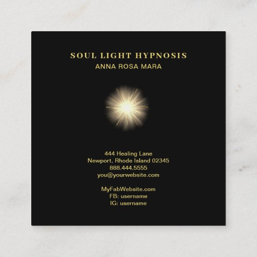 *~* kosmische verwarmingsenergie Zonneverste sterr Vierkante Visitekaartje (Achterkant)