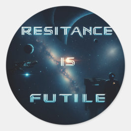 Kosmische "Verzet is zinloos" Stickers