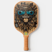 Kosmische Vibe: Ingewikkeld ontwerp op een Pickleball Paddle (Voorkant)