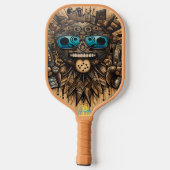 Kosmische Vibe: Ingewikkeld ontwerp op een Pickleball Paddle (Achterkant)