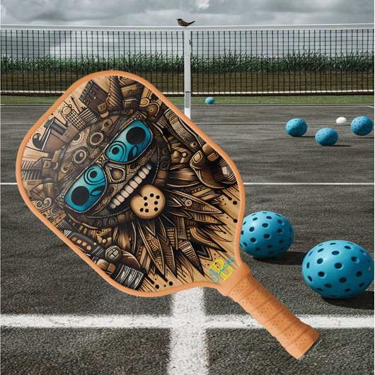 Kosmische Vibe: Ingewikkeld ontwerp op een Pickleball Paddle