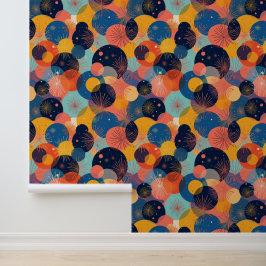 Kosmische viering Abstract vuurwerkpatroon Behang