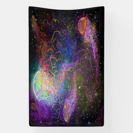 Kosmische Viering Spandoek (Verticaal)