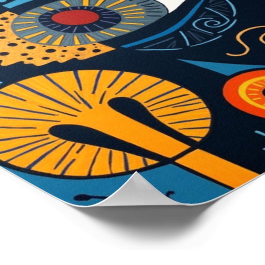 Kosmische visie: Abstracte ogen van het universum Poster (Hoek)