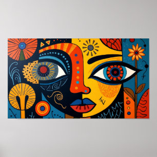 Kosmische visie: Abstracte ogen van het universum Poster