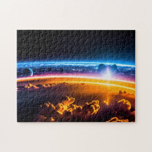 Kosmische visie op de toekomstige stad vanaf de 4e legpuzzel (Horizontaal)