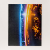 Kosmische visie op de toekomstige stad vanuit de v legpuzzel (Verticaal)
