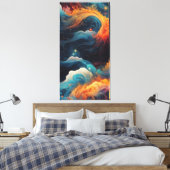 kosmische vlamstroom canvas afdruk (Insitu (Slaapkamer))