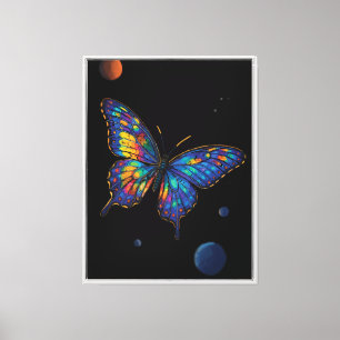 Kosmische Vleugels - Levendige Galaxy Butterfly Ar Canvas Afdruk