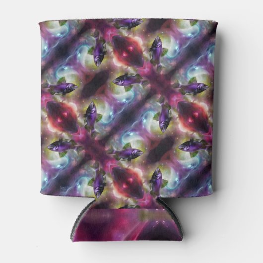 Kosmische Vliegende Vis AI Fantasie Digitale Kunst Blikjeskoeler (Voorkant)