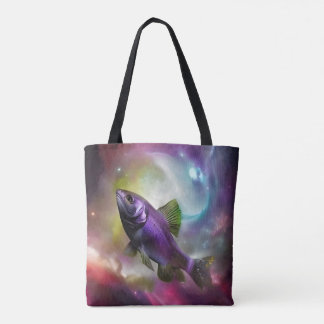 Kosmische Vliegende Vis AI Fantasie Digitale Kunst Tote Bag