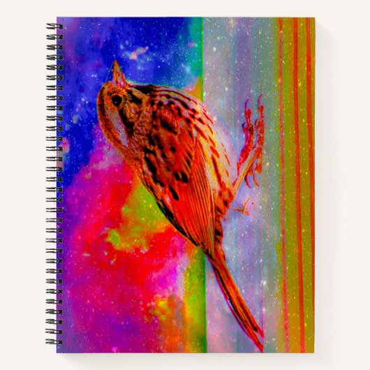 Kosmische Vogel Droomlandschap Kunstprint" Notitieboek (Voorkant)
