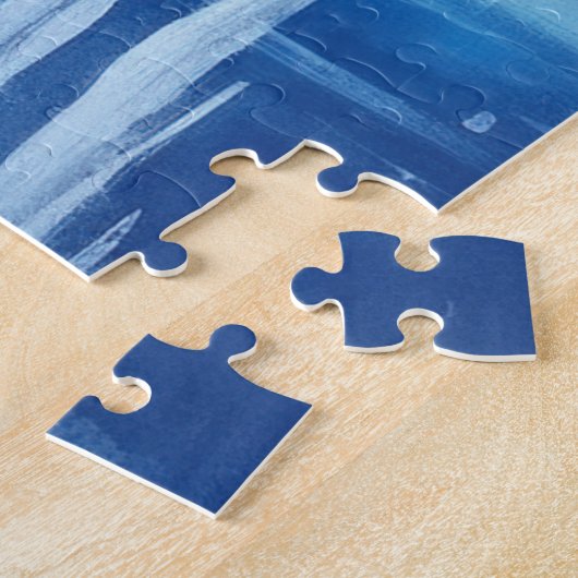 Kosmische Volle Maan over Watervallen Legpuzzel (Zijkant)