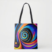 Kosmische Vortex Draaikolk in Neonkleuren Tote Bag (Voorkant)