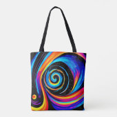 Kosmische Vortex Draaikolk in Neonkleuren Tote Bag (Achterkant)