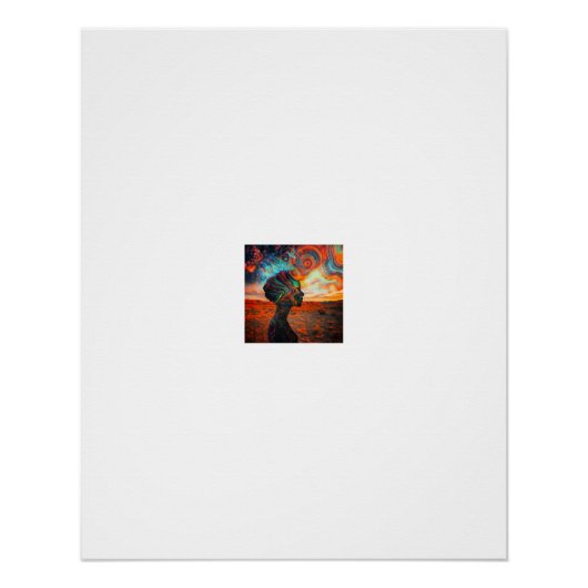 Kosmische Vortex Silhouet Woestijn Zonsondergang Perfect Poster (Voorkant)