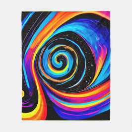 Kosmische Vortex Werveling in Neon Kleuren Fleece Deken