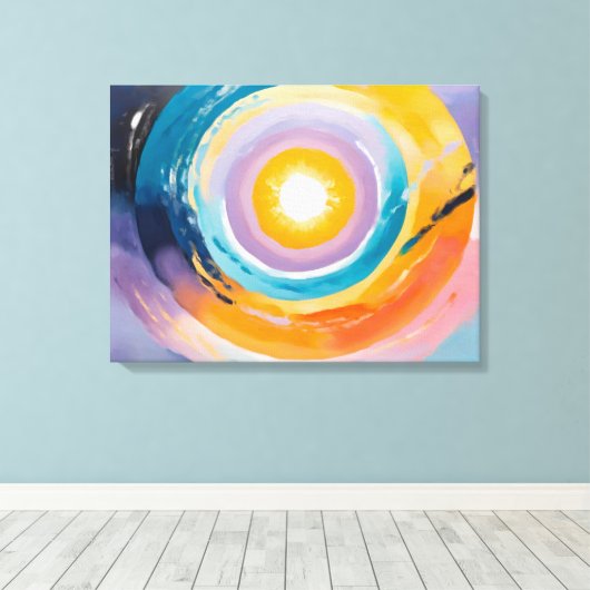 Kosmische Vortex: Zonne-omhelzing Canvas Afdruk (Insitu (Houten vloer))