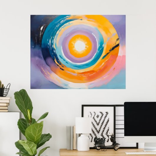 Kosmische Vortex: Zonne-omhelzing Poster (Thuiskantoor)