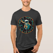 Kosmische Voyager: Astronaut in stijl Tri-Blend Shirt (Voorkant)