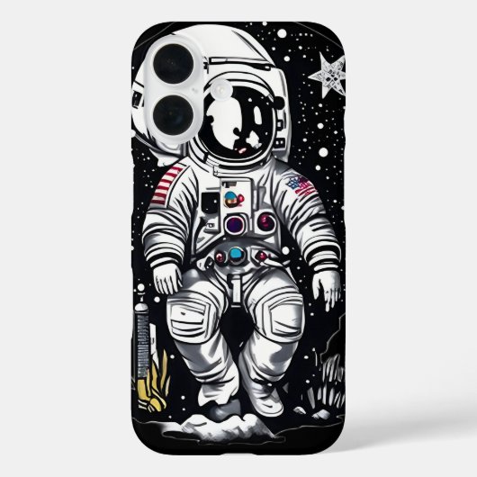 Kosmische Voyager: Retro-astronaut Case-Mate iPhone Case (Achterkant)