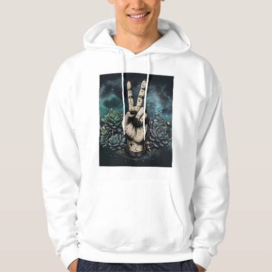 kosmische vrede hoodie (Voorkant)