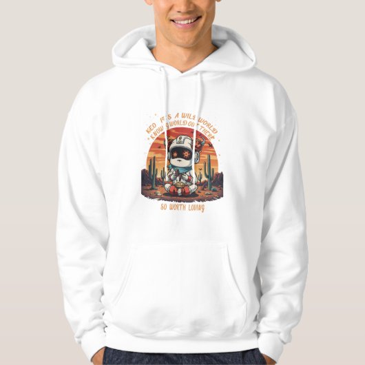 Kosmische vrede in een wilde wereld hoodie (Voorkant)