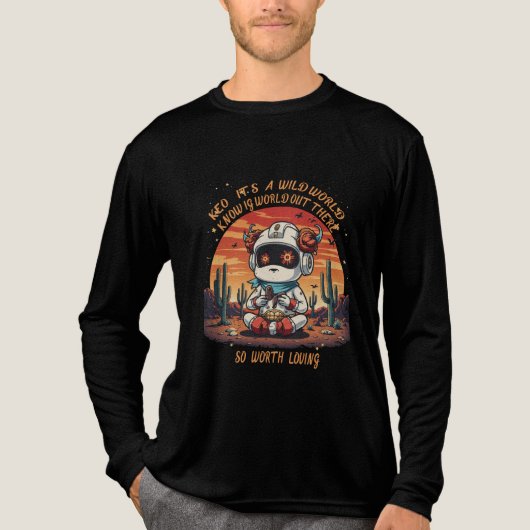 Kosmische vrede in een wilde wereld Tri-Blend shirt (Voorkant volledig)