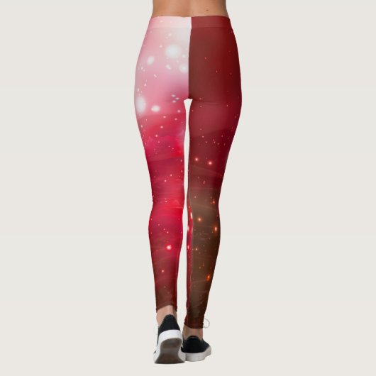 Kosmische vrede (kersrood) leggings (Achterkant)