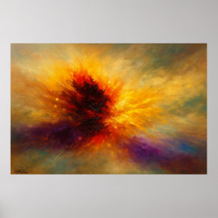 Kosmische Vuuruitbarsting Abstracte Explosie in Le Poster