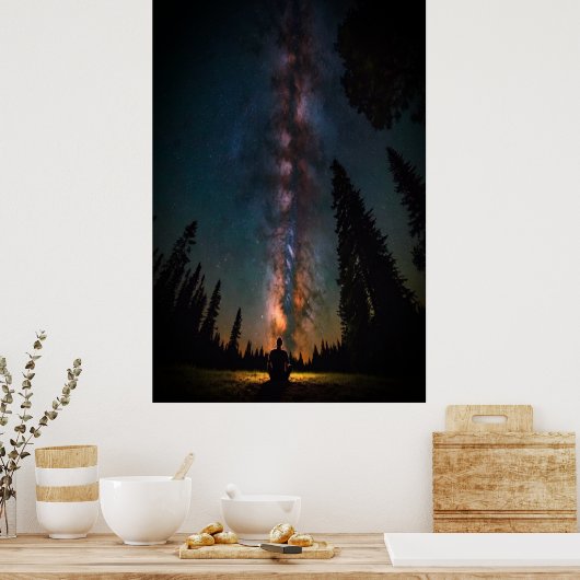 Kosmische Wall Art Planets Rockets Astronauts Post Poster (Keuken)