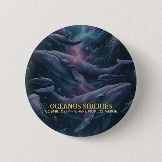 Kosmische Walvis Melkweg Oceaan Ronde Button 5,7 Cm (Voorkant)