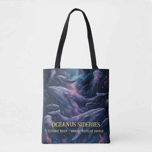 Kosmische Walvis Melkweg Oceaan Tote Bag (Voorkant)