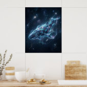 Kosmische Walvis Ster Oceaan Poster (Keuken)