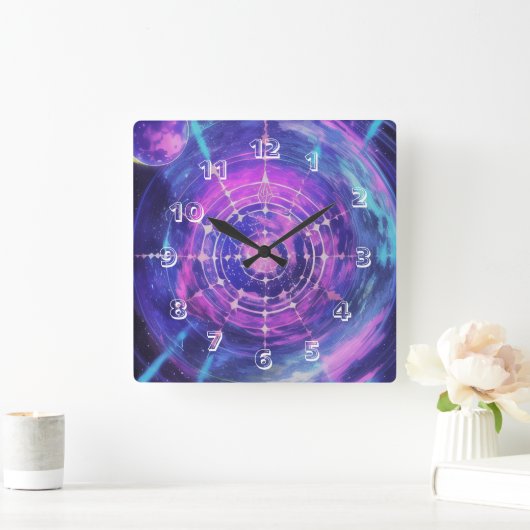 kosmische wandklok, vierkante klok (Huis)