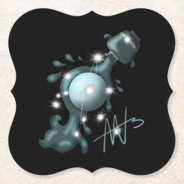 Kosmische Waterman Uranus Zodiac Kartonnen Onderzetters