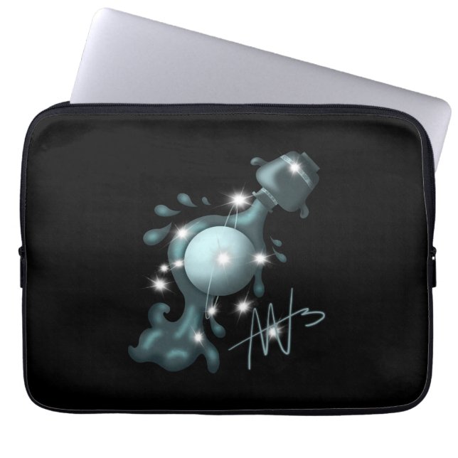 Kosmische Waterman Uranus Zodiac Laptop Sleeve (Voorkant)