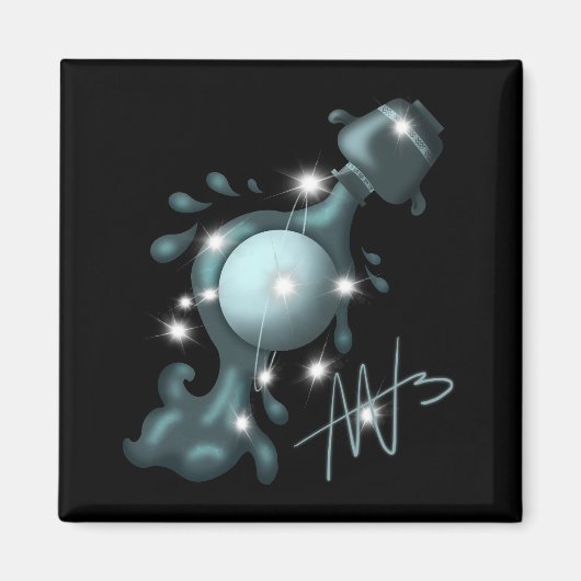 Kosmische Waterman Uranus Zodiac Magneet (Voorkant)