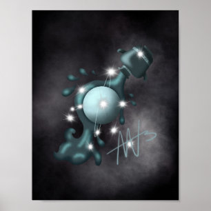 Kosmische Waterman Uranus Zodiac Poster