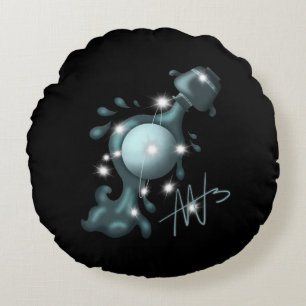 Kosmische Waterman Uranus Zodiac Rond Kussen