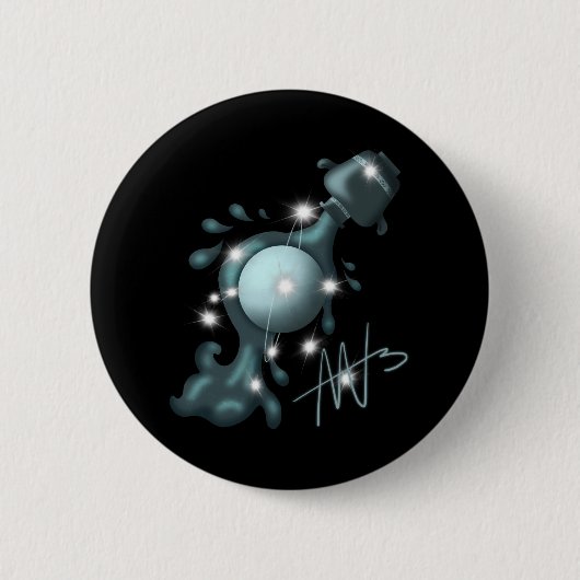 Kosmische Waterman Uranus Zodiac Ronde Button 5,7 Cm (Voorkant)