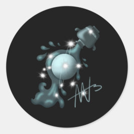 Kosmische Waterman Uranus Zodiac Ronde Sticker