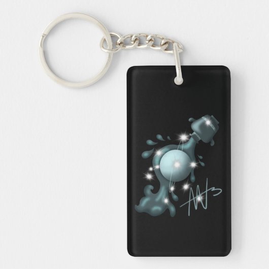 Kosmische Waterman Uranus Zodiac Sleutelhanger (Voorkant)