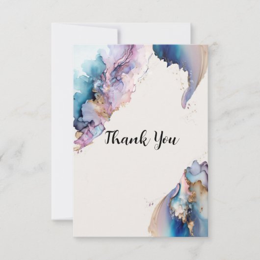 Kosmische Waterverf bedankje Kaart (Voorkant)