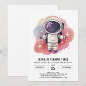 Kosmische Waterverf Verkenner Astronaut Verjaardag Kaart (Voorkant / Achterkant)