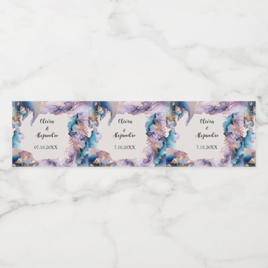 Kosmische Waterverf Waterfles Etiket (Enkel label)