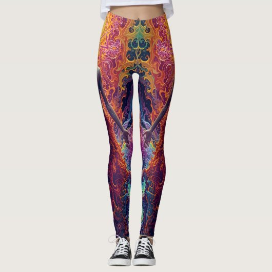 Kosmische wedergeboorte Leggings – Psychedelische (Voorkant)